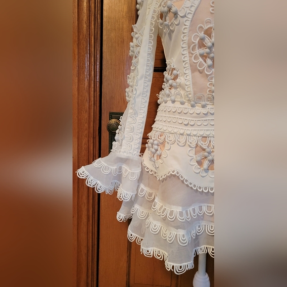 GORGEOUS Elaborate White Doily Mini Dress - Picture 5 of 10